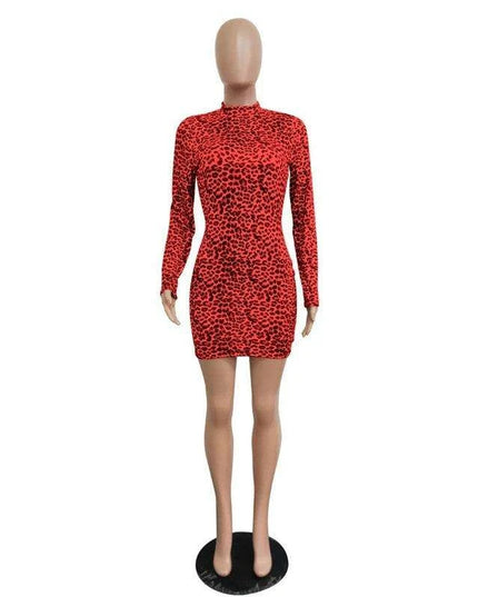 Stylish Autumn Leopard Print Bodycon Mini Dress for Trendy Looks