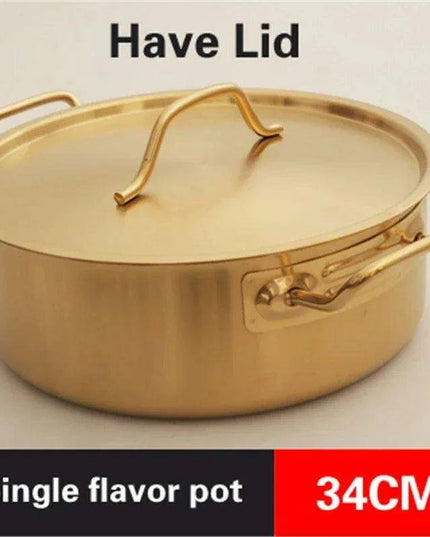 Golden Fusion Copper Soup Pot with Durable Stainless Steel Design