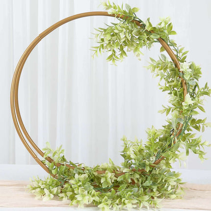 AliKopy Double Frame Hoop Table Centerpiece - Gold Metal, 24" Height