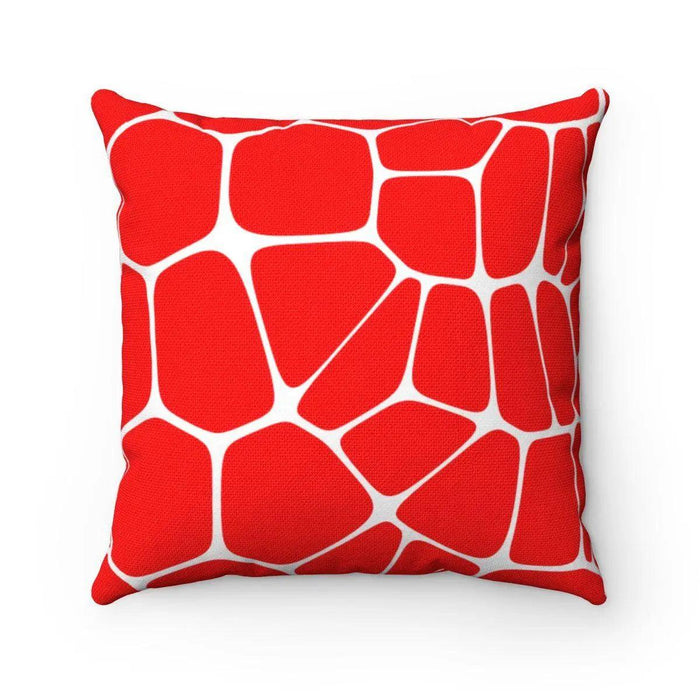 Double sided Voronoi contemporary decorative cushion cover, red