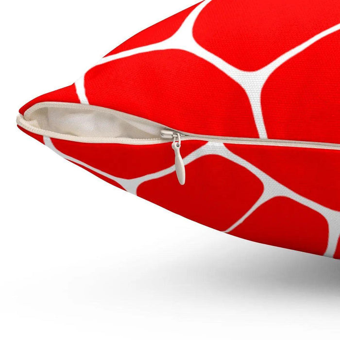 Double sided Voronoi contemporary decorative cushion cover, red