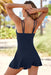Beach Babe Double-Strap Swim Dress with Front Tie