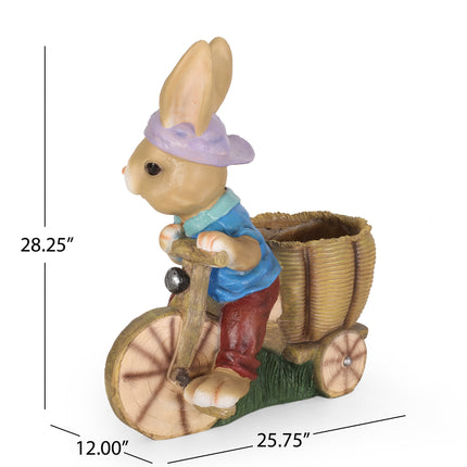 Room and Decor Mgo Rabbit Planter - Blue & Brown, Durable Magnesium Ox