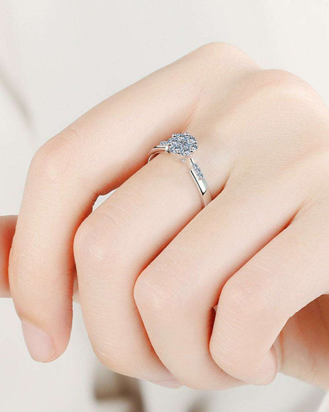 Celestial Elegance Moissanite Sterling Silver Ring