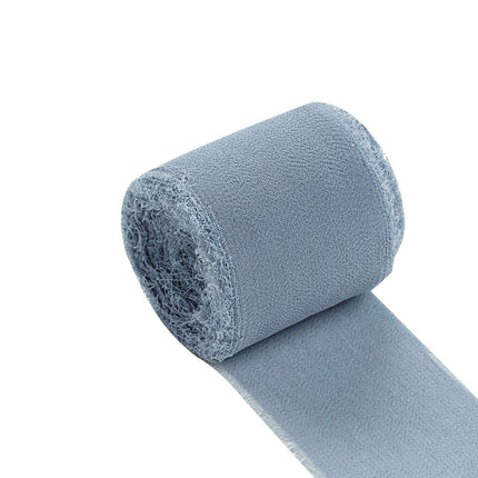 AliKopy 2 Pack Dusty Blue Silk-Like Chiffon Ribbon - 6yd Rolls for Bou