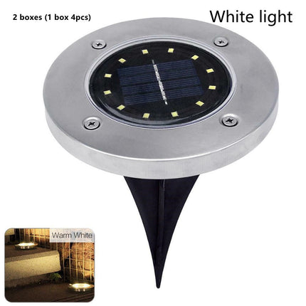 12 LED Solar Underground Light For Garden Lawn IP65 Waterproof 0.9W