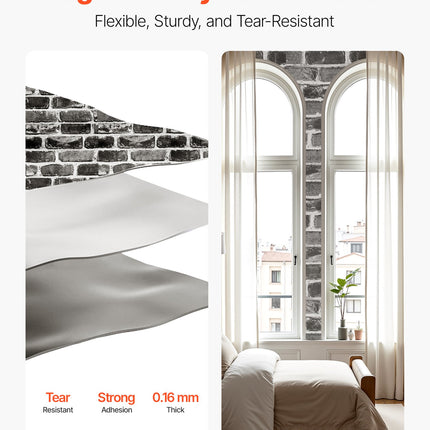 Peekaboo Studio Gray Brick Peel and Stick Wallpaper - Waterproof & Eas