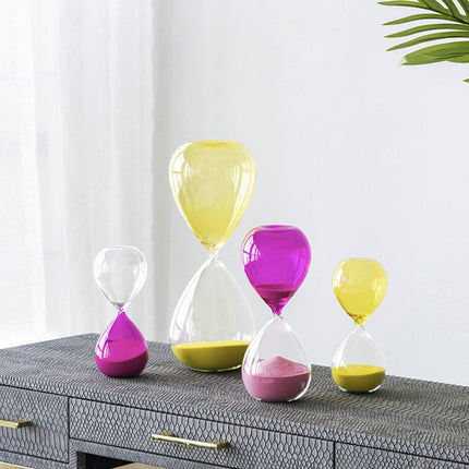 Room & Decor 5x14" Hourglass Timer - 60 Min, Yellow Glass Design