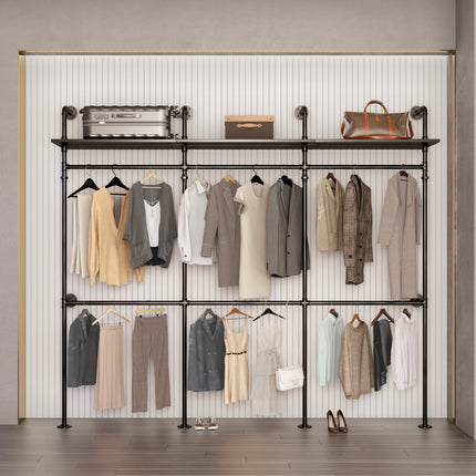 Peekaboo Studio Heavy Duty Industrial Pipe Clothing Rack with LED Ligh