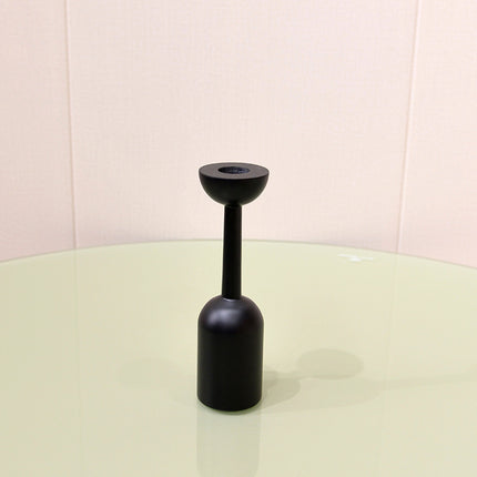 Wooden Candlestick Holder For Home Decor Black Or White Finish