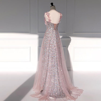 Peekaboo Studio Sequined Flower Wedding Dress with Elegant Design & Sl