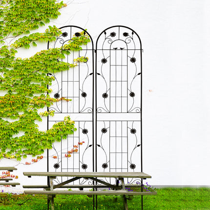 Room and Decor 2 Pack Rustproof Metal Garden Trellis, 86.7" Black