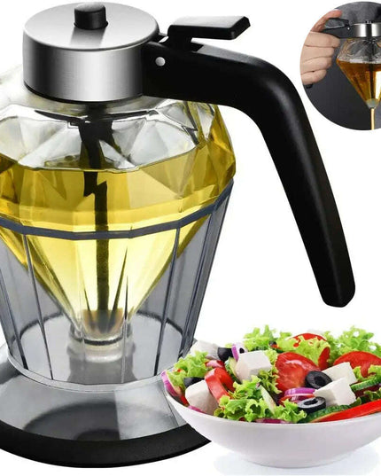 Exquisite Diamond-Shaped Glass Oil Dispenser - Drip-Free Multi-Purpose Kitchen Tool for Oils, Honey, and Condiments