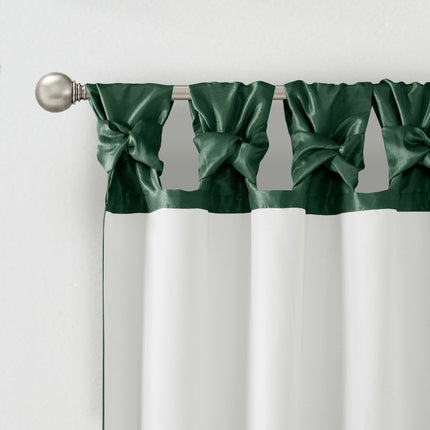 Room & Decor Twist Tab Lined Window Curtain Panel, 50x95", Green, Poly