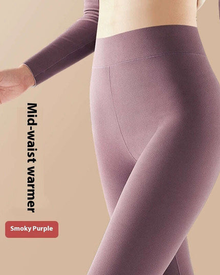 Solid Color High Waist Women's Thermal Underwear Pant