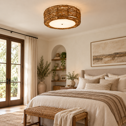 Handmade Rattan Round Ceiling Lamp | Woven Natural Pendant Light Ceiling Light Fixtures handmade-rattan-round-ceiling-lamp
