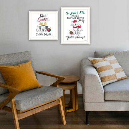 Deb Strain 2-Piece Framed "Dear Santa" Wall Art Set for Home Decor