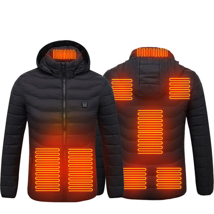 Winter Heated Jacket USB Electric Cotton Coat Zip-up Heater Thermal Cl