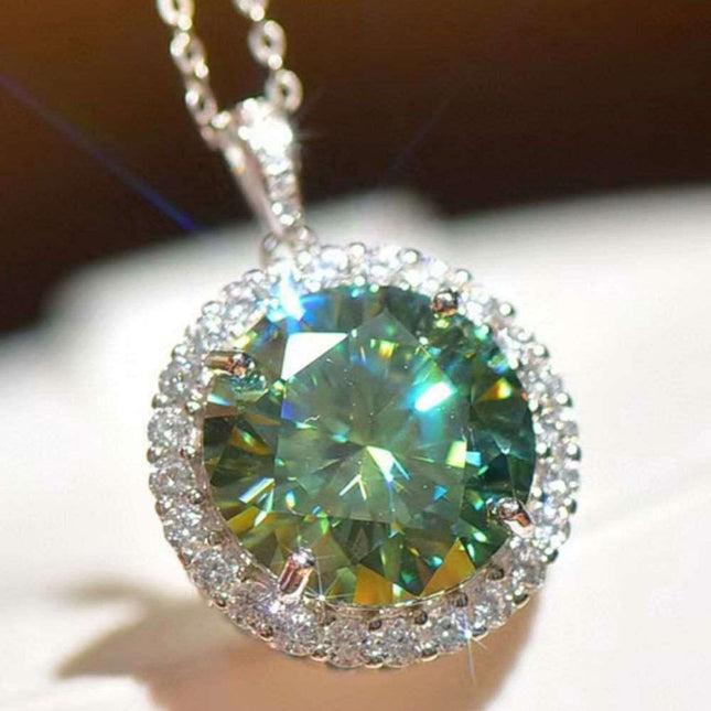 Luxurious Platinum-Plated Moissanite Necklace Set with Diamond and Zircon Accents