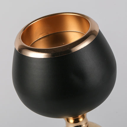 Candle Holder Iron Art Electroplating Spray Paint Black And Gold Ornaments
