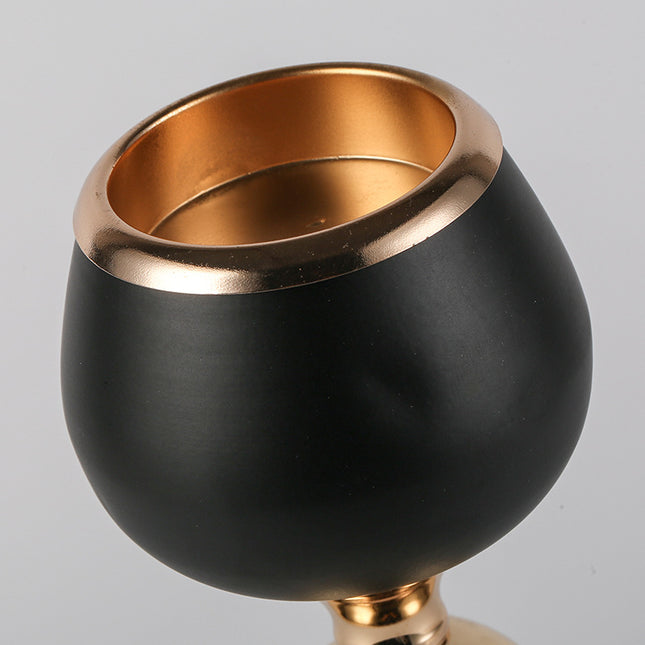 Candle Holder Iron Art Electroplating Spray Paint Black And Gold Ornaments