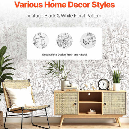 Peel And Stick Wallpaper, 17.7 X 393.7 Inch Contact Paper White Line A