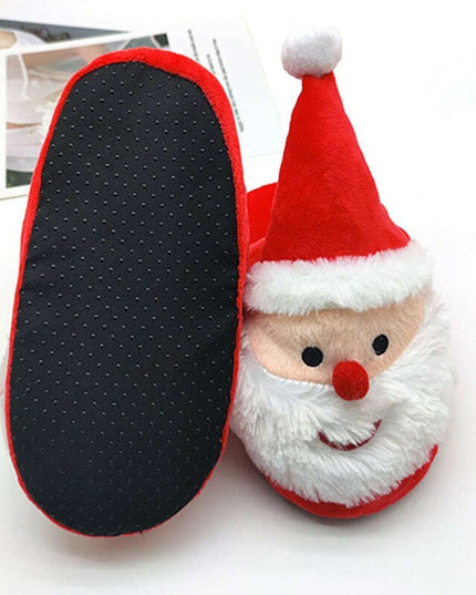 Cozy Cartoon Santa and Elk Home Slippers