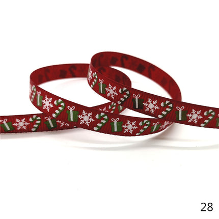 Peekaboo Studio Size 5 10mm Printed Grosgrain Christmas Ribbon - Durab