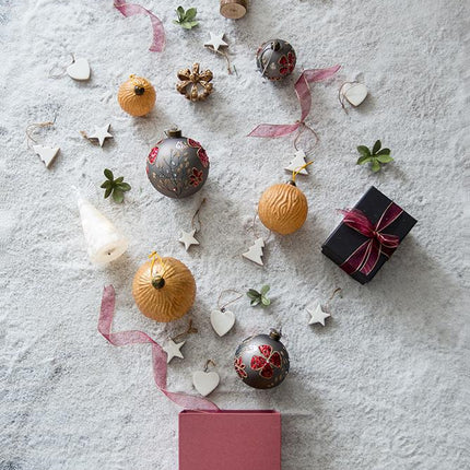 Room & Decor Set of 6 D3.9" Glass Christmas Ball Ornaments, Decorative
