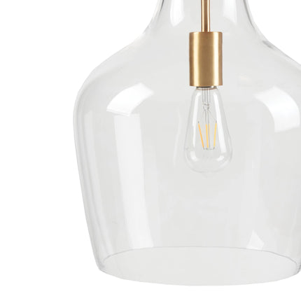 Room & Decor Bell Shaped Glass Pendant Light - Gold Finish, 13" Diamet