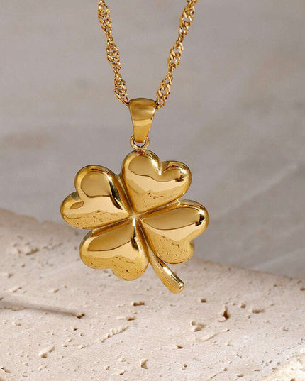18K Gold Plated Four-Leaf Clover Pendant Necklace