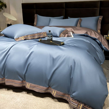 Long Velvet Cotton Four-piece Quilt Cover Bedding