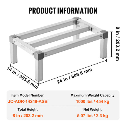 VEVOR Aluminum Dunnage Rack - Heavy-Duty, Stationary Storage Solution