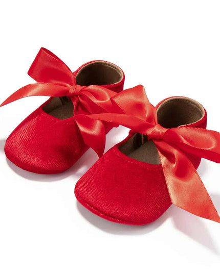 Adorable Baby Girl Crib Shoes with Butterfly Knot - Non-slip Soft Cotton Rubber First Walkers