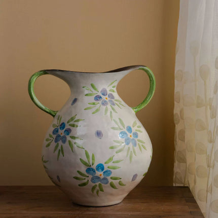 Ceramic Ethnic Decorative Vase for Home and Office Desktop 29x23 cm