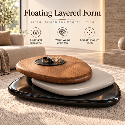 Rotating Coffee Table - Italian Minimalist Floating Design