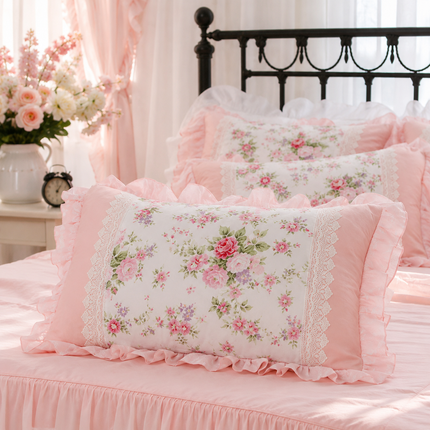 JullietteDream Luxury Ruffle Lace Pillow Cases, Pastoral Print, 2pcs Pillowcases 2pcs-pastoral-print-pillow-case-luxruy-ruffle-lace-pillow-cover-bedding-cushion-cases-home-decor-pillow-sham-satin-pillowcase Home Décor›Decorative Accents›Pillows, Cushions & Inserts›Pillow Cases