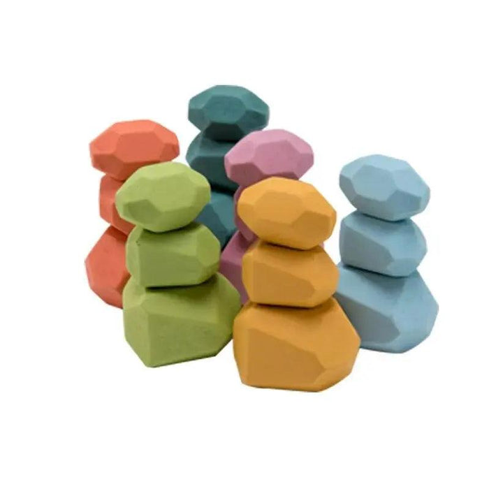 Colorful Wooden Building Blocks Kit for Creative Learning and Logical Development