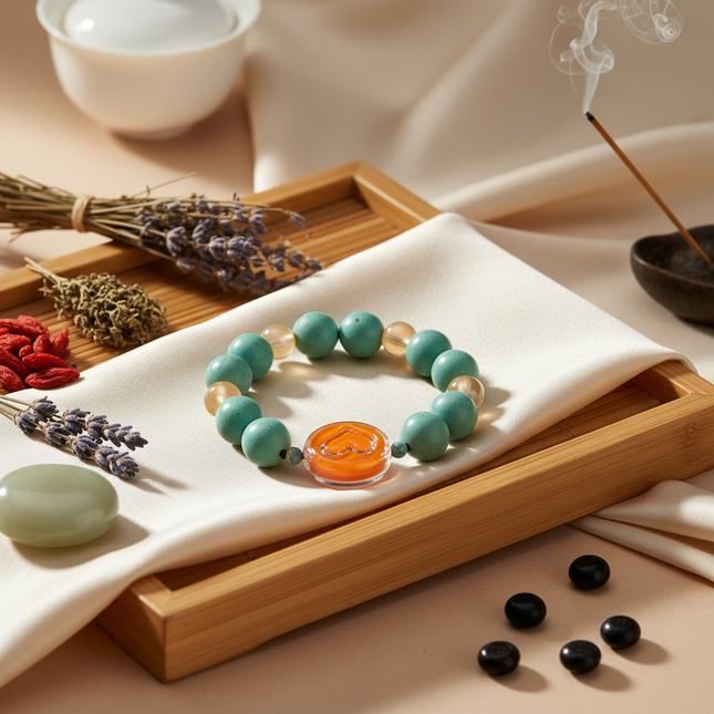 Jade, Amethyst & Turquoise Bead Bracelet, TCM-Inspired | Très Elite