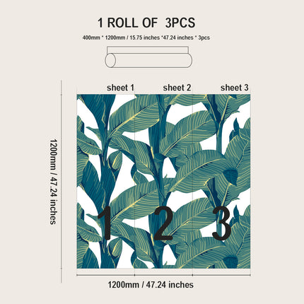 Plant Flower Pattern PVC Self Adhesive Wallpaper Moisture Proof Stain Resistant