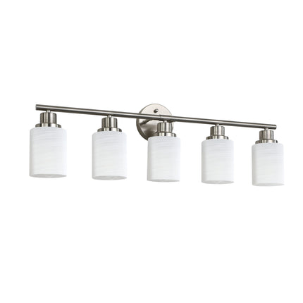 Room & Decor Modern 5-Light Vanity Wall Sconce, Brushed Nickel Finish,
