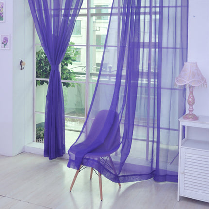 Peekaboo Studio Solid Color Transparent Glass Mesh Curtains - Ready-Ma