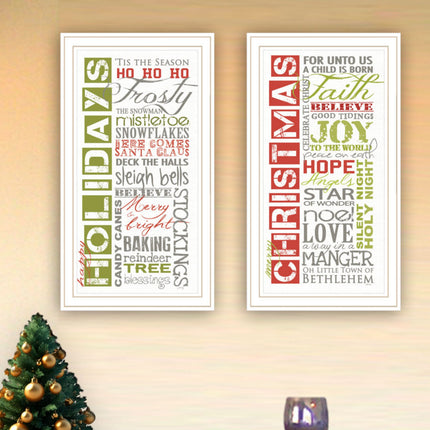 Marla Rae 2-Piece Happy Holidays Framed Wall Art Set for Home Decor