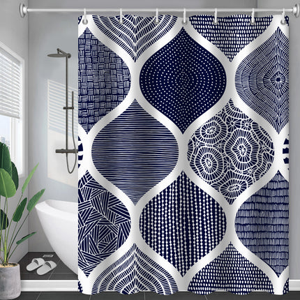 Waterproof Shower Curtain Cross-border Amazon Polyester Toilet Shower