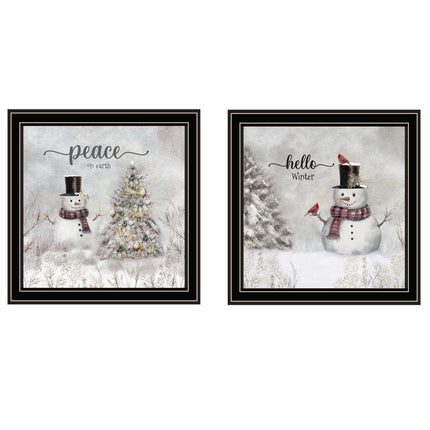 Robin Lee Viera 2-Piece Winter Peace On Earth Framed Wall Art Set