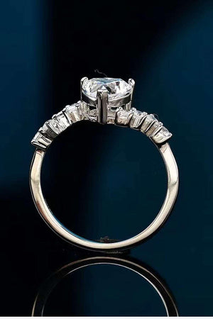 1 Carat Moissanite Heart 925 Sterling Silver Ring-Trendsi-Silver-4.5-Très Elite
