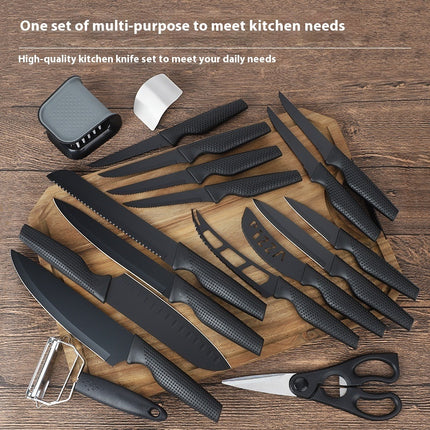 20 Piece Knife Set With Black Blades 3Cr13 Stainless Steel Travel Gift