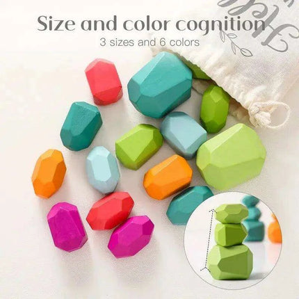 Colorful Wooden Building Blocks Kit for Creative Learning and Logical Development