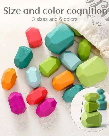 Colorful Wooden Building Blocks Kit for Creative Learning and Logical Development