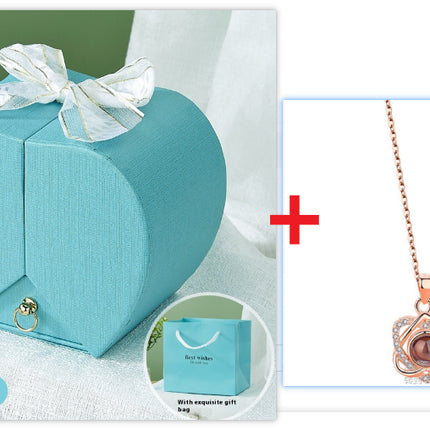 Peekaboo Studio Apple Rose Jewelry Box - Elegant Necklace & Ring Holde